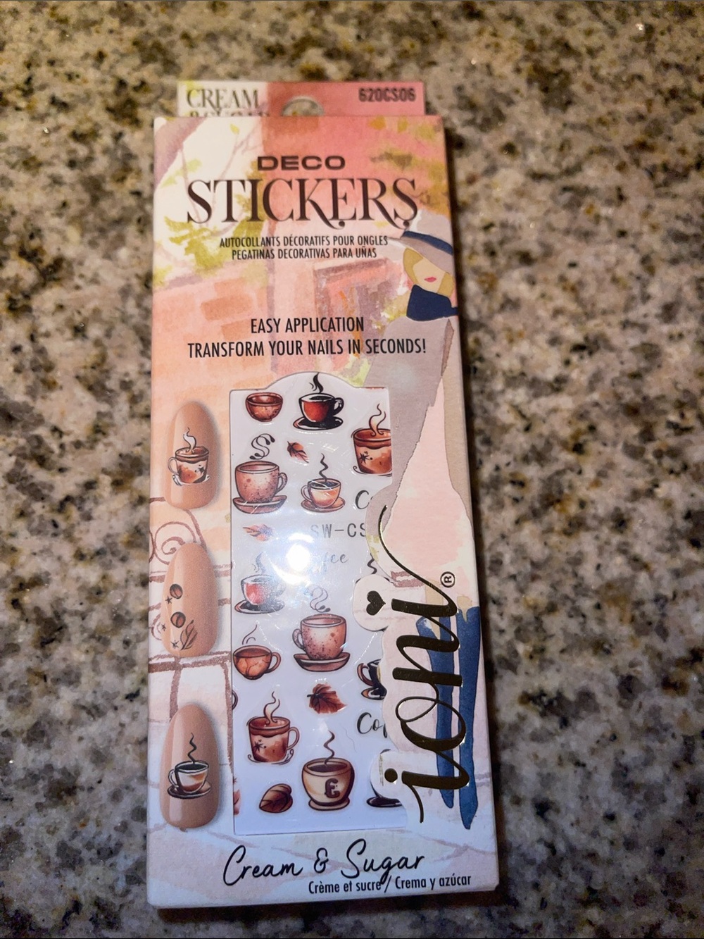 Levi's Cream & Brown Coffee Cup Nail Decal Stickers